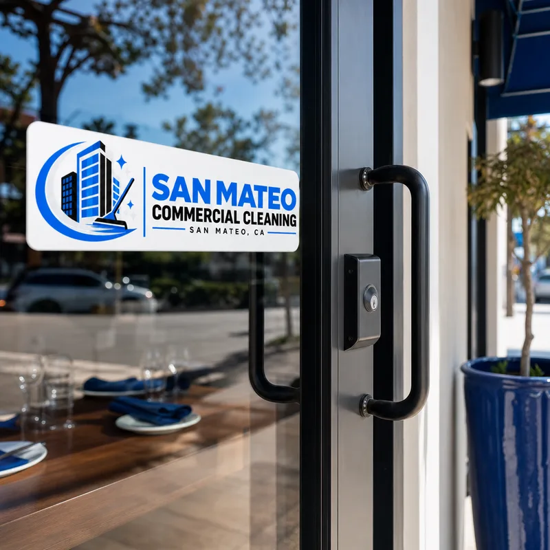 Streak-free restaurant entry glass and clean door hardware in daylight